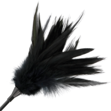 DARKNESS - FEATHER CROP. BLACK