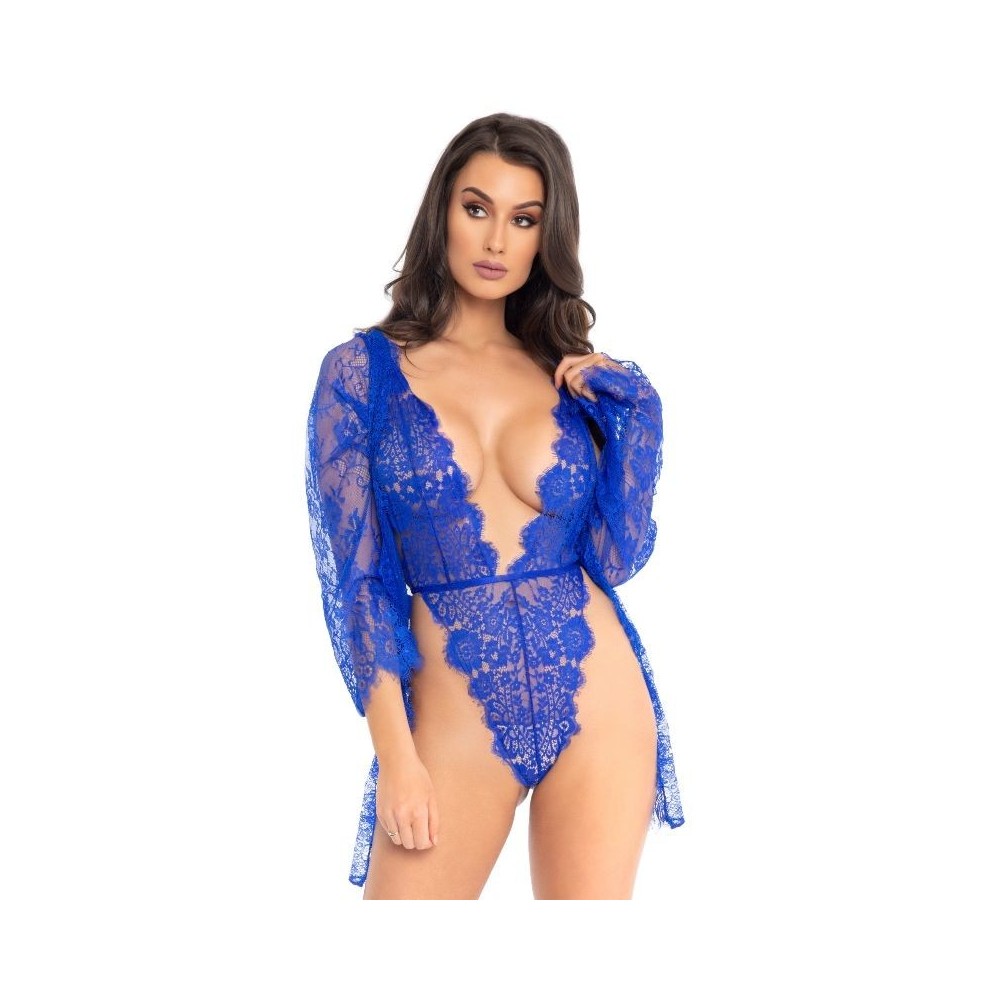 LEG AVENUE - TEDDY AND ROBE BLUE S