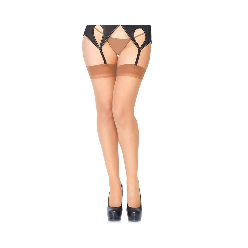 LEG AVENUE - SHEER STOCKINGS BROWN ONE SIZE