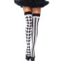 LEG AVENUE - CALZINI ALTI ARLECCHINO BIANCO/NERO
