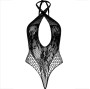 LEG AVENUE - TEDDY HALTER WITH LACE BLACK
