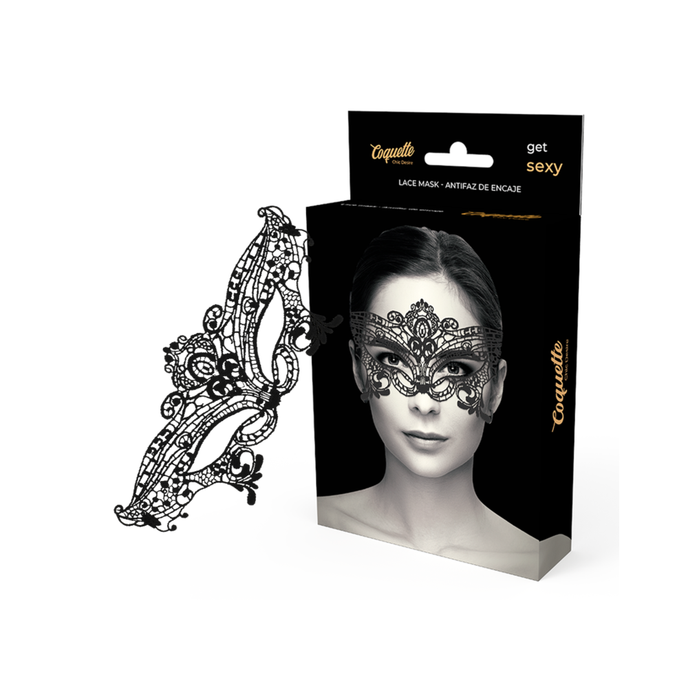 COQUETTE CHIC DESIRE - BREITE SCHWARZE SPITZENMASKE