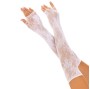 LEG AVENUE - GUANTI SENZA DITA IN RETE FLOREALE BIANCO