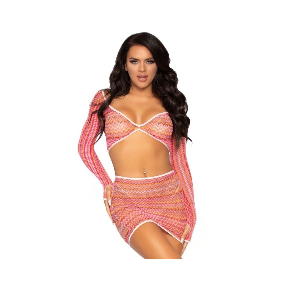 LEG AVENUE - ZIG ZAG TOP AND MINI SKIRT ONE SIZE