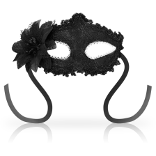 OHMAMA - MASCHERE VENEZIANE EYEMASCHERA FIORE LATERALE - NERO