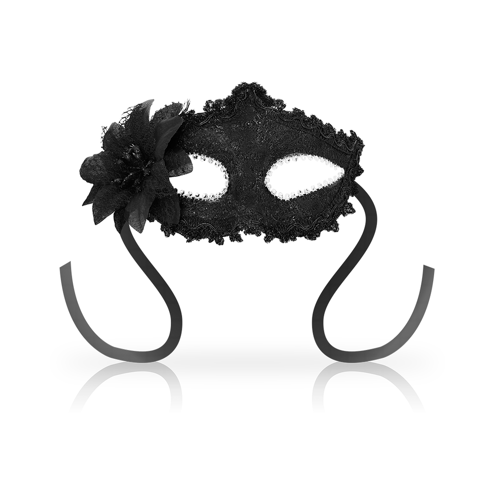 OHMAMA - MASCHERE VENEZIANE EYEMASCHERA FIORE LATERALE - NERO