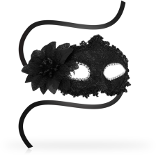 OHMAMA - MASCHERE VENEZIANE EYEMASCHERA FIORE LATERALE - NERO