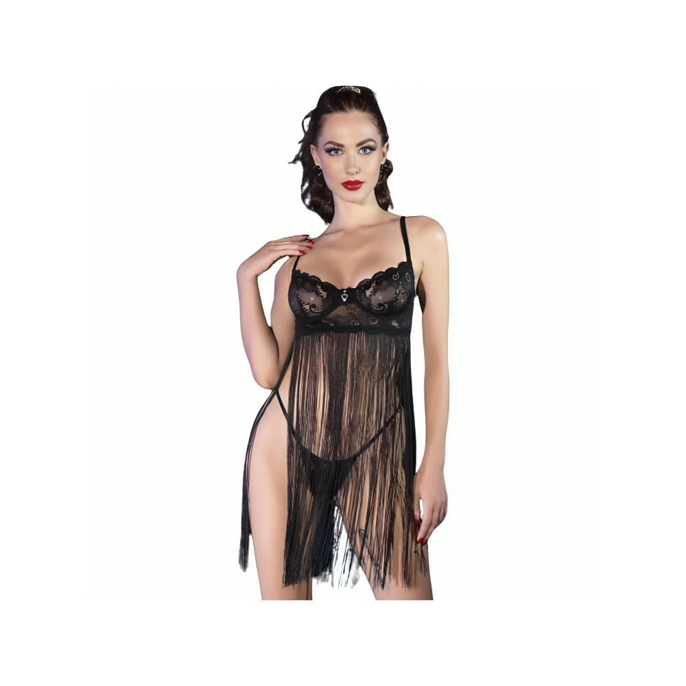 CHILIROSE - CR 4496 BABYDOLL SCHWARZ L/XL