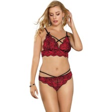 SUBBLIME - SET ENSEMBLE DEUX PIÈCES TOP ET CULOTTE EN DENTELLE L/XL