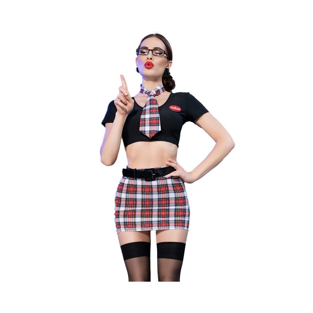 CHILIROSE - CR 4425 COSTUME SCHOOLGIRL BLACK L/XL