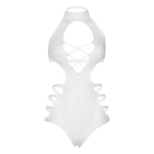 LEG AVENUE - CUT OUT STRAPPY BODYSUIT ONE SIZE - WHITE