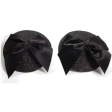 BIJOUX - BURLESQUE SHINY NIPPLE COVERS WITH BOW