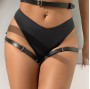 SUBBLIME - PETTORINA IN VITA E GAMBE IN PELLE NERA TAGLIA UNICA