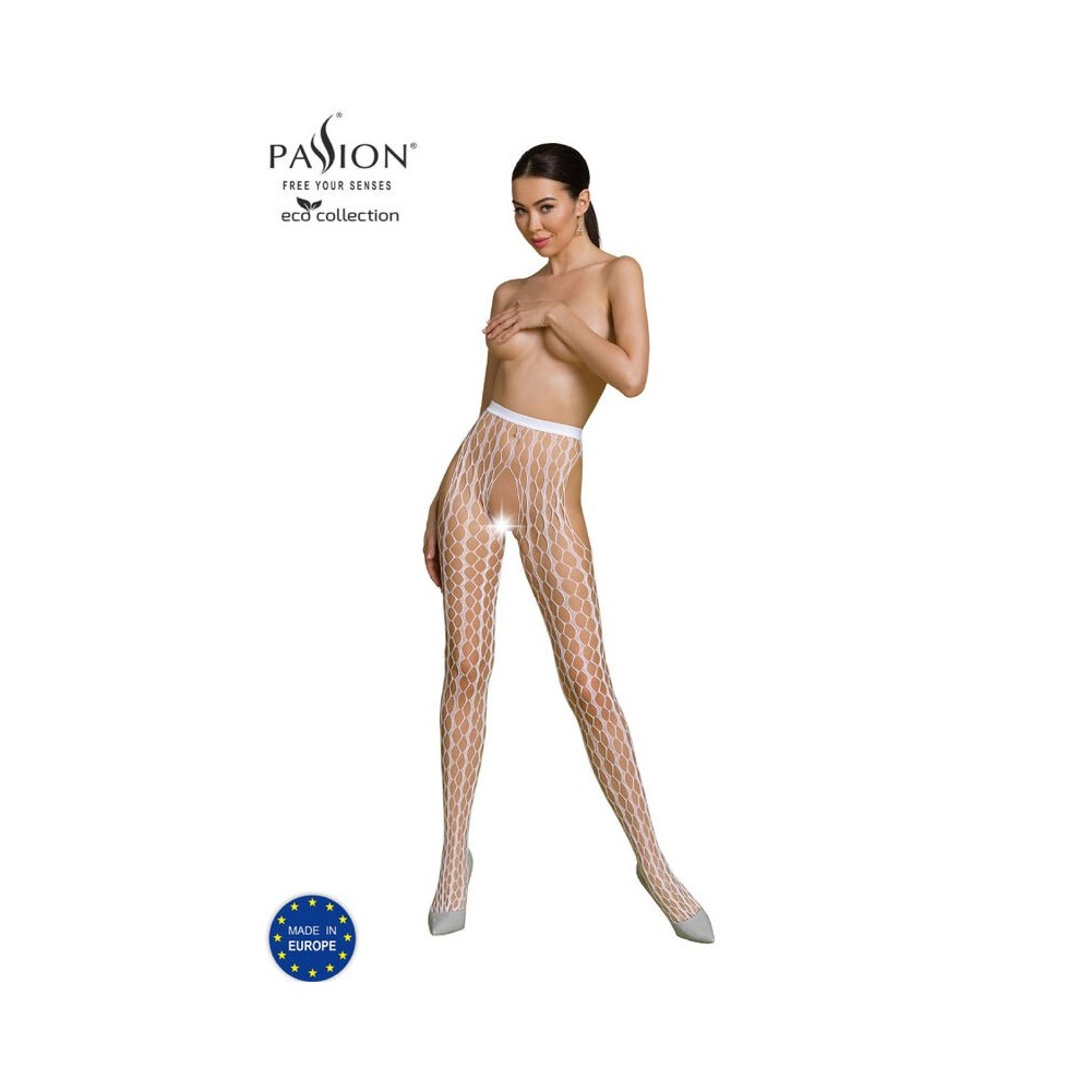 PASSION - COLLEZIONE ECO BODYSTOCKING ECO S007 BIANCO