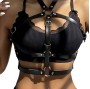 SUBBLIME - HARNAIS POITRINE ANNEAU CUIR NOIR TAILLE UNIQUE
