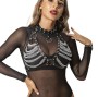 SUBBLIME - HARNESS BRA AND NECKLACE WITH CHAINS ONE SIZE