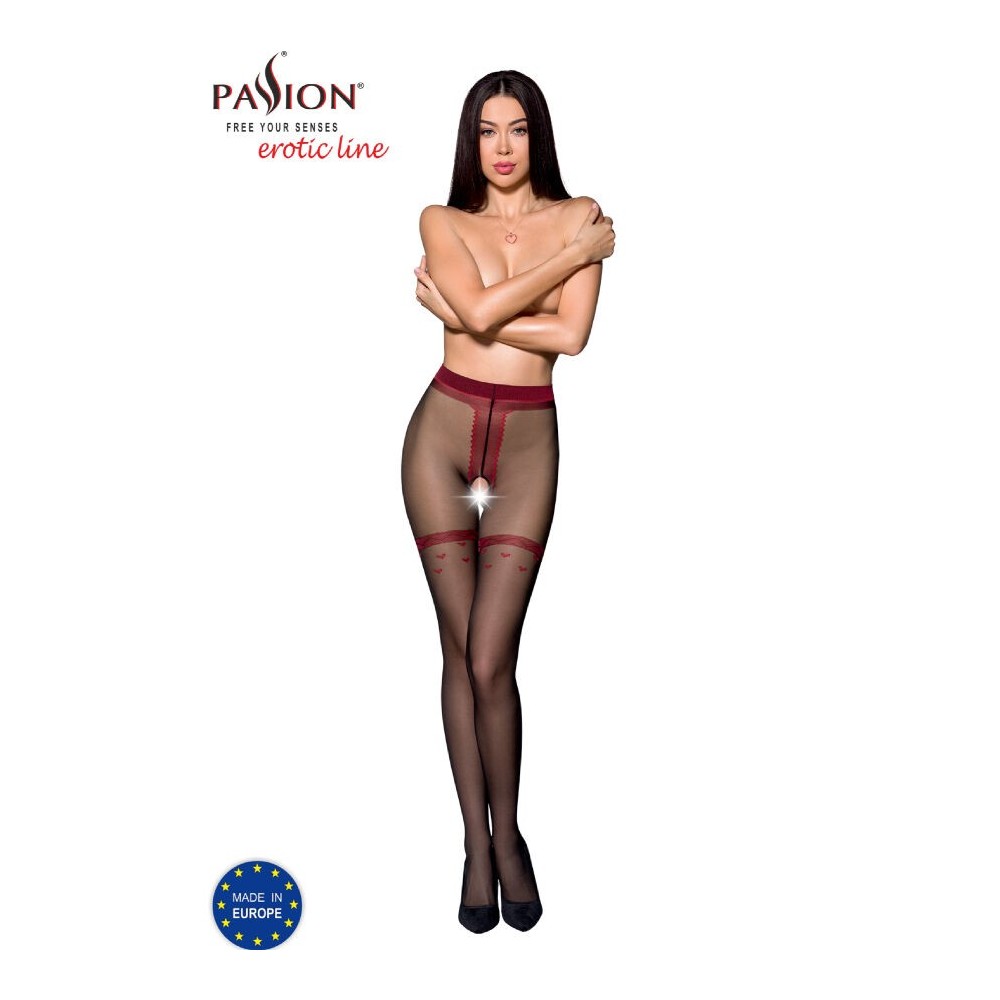 PASSION - TIOPEN 019 BLACK/RED TIGHTS 1/2 20 DEN