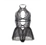 SUBBLIME - TEDDY HALTER NECK BARE BACK LACE BLACK L/XL