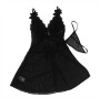 SUBBLIME - BABYDOLL TULLE FABRIC WITH LACE AND FLOWER DETAIL BLACK S/M