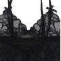 SUBBLIME - BABYDOLL CON SPALLINE REGOLABILI E PIZZO TRASPARENTE STAMPA FLOREALE NERO S/M