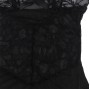 SUBBLIME - BABYDOLL CON SPALLINE REGOLABILI E PIZZO TRASPARENTE STAMPA FLOREALE NERO S/M