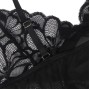 SUBBLIME - BABYDOLL WITH ADJUSTABLE STRAPS AND TRANSPARENT LACE FLORAL PRINT BLACK L/XL