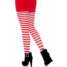 LEG AVENUE - WHITE/RED STRIPED TIGHTS