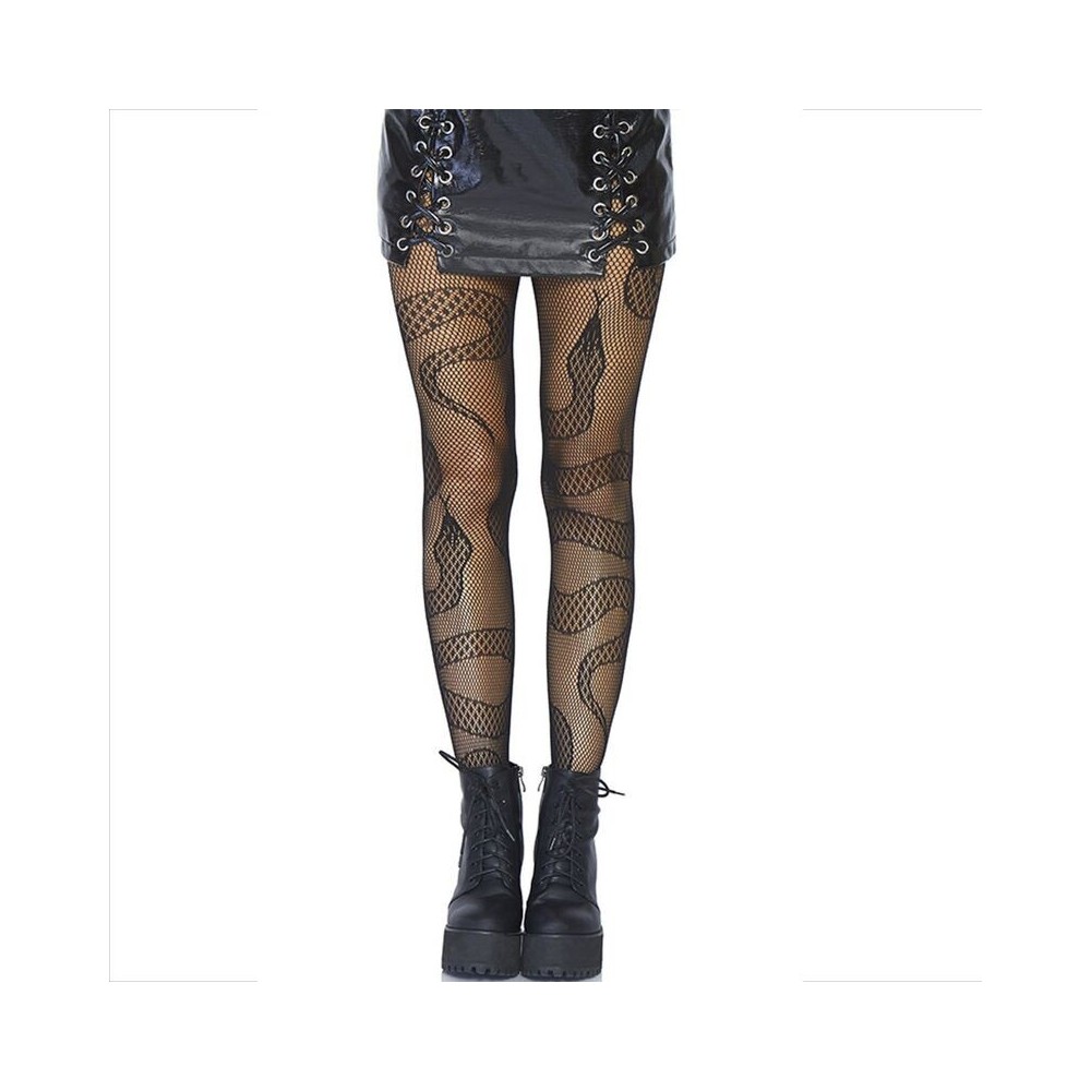 LEG AVENUE - STOCKINGS NET SNAKES BLACK