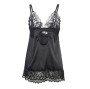SUBBLIME - BABYDOLL WITH FLORAL PRINT CHEST BLACK S/M