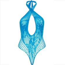 LEG AVENUE - TEDDY HALTER COM RENDA AZUL