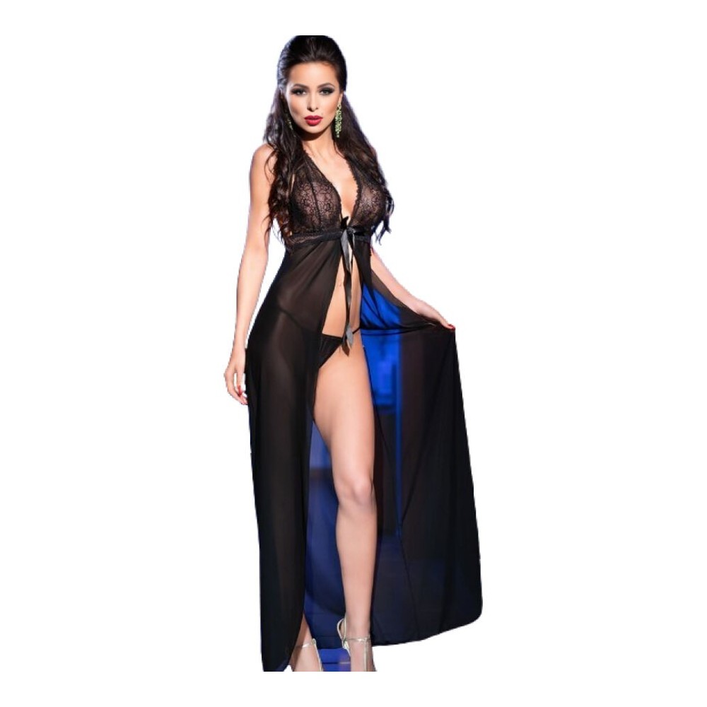 CHILIROSE - CR 3275 BABYDOLL LONG & STRING NOIR S/M