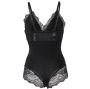 SUBBLIME - BLACK FLORAL LACE DETAIL TEDDY L/XL