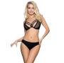 SUBBLIME - SET DUE PEZZI REGGISENO TRASPARENZA E STRISCE S/M