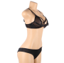 SUBBLIME - SET DUE PEZZI REGGISENO TRASPARENZA E STRISCE S/M