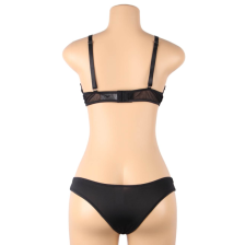 SUBBLIME - SET AUS ZWEITEILIGEM TRANSPARENZ-BH UND STREIFEN S/M