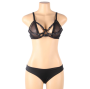 SUBBLIME - SET OF TWO PIECES TRANSPARENCY BRA AND STRIPS S/M