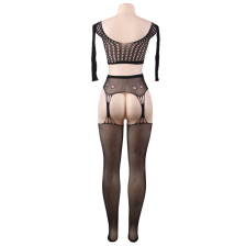 QUEEN LINGERIE - BODYSTOCKING TOP LONG SLEEVE S/L