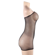 QUEEN LINGERIE - NET BODY DRESS WITH DIAMONDS S/L