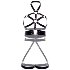 LEG AVENUE - VEGAN LEATHER GRIP BODY HARNESS BLACK M