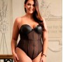 SUBBLIME - BLACK CHAIN SUSPENDERS BODYSUIT L/XL