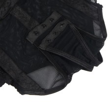 SUBBLIME - TEDDY MIT STRUMPFBAND-DETAIL AUF DER BRUST SCHWARZ S/M