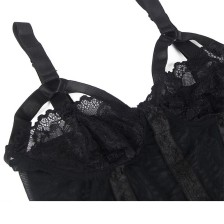SUBBLIME - TEDDY MIT STRUMPFBAND-DETAIL BRUST SCHWARZ L/XL