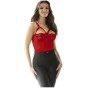 SUBBLIME - TEDDY AVEC JARRETIÈRE DÉTAIL POITRINE ROUGE S/M