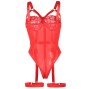 SUBBLIME - TEDDY AVEC JARRETIÈRE DÉTAIL POITRINE ROUGE S/M