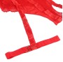 SUBBLIME - TEDDY WITH GARTER STRAP DETAIL CHEST RED S/M