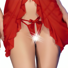 CHILIROSE - CR 4696 BABYDOLL & THONG CROTCHLESS RED S/M