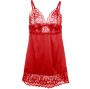 SUBBLIME - SATIN BABYDOLL WITH LACE RED L/XL