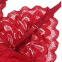 SUBBLIME - SATIN BABYDOLL MIT SPITZE ROT L/XL