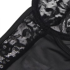 SUBBLIME - ORSACCHIOTTO CON GIARRETTIERA CON DETTAGLIO IN PIZZO E STRISCE NERO L/XL