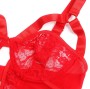 SUBBLIME - TEDDY WITH GARTER WITH LACE DETAIL AND STRIPS RED S/M